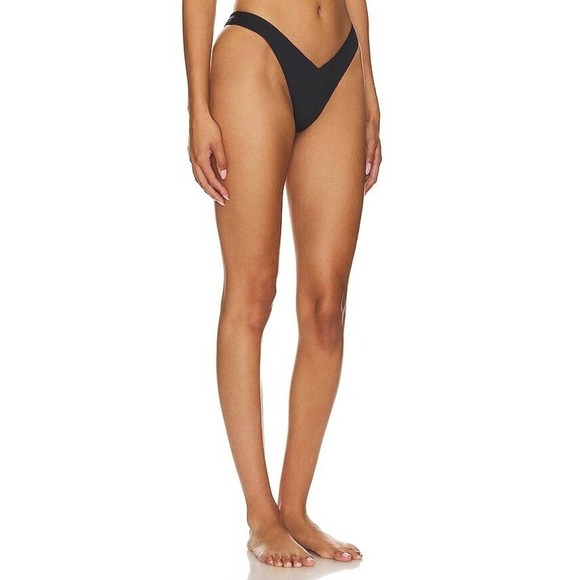 Revolve $90 Frankies Enzo Ribbed Cheeky Bikini Bottom In Black New Sz 2XL - Picture 3 of 9